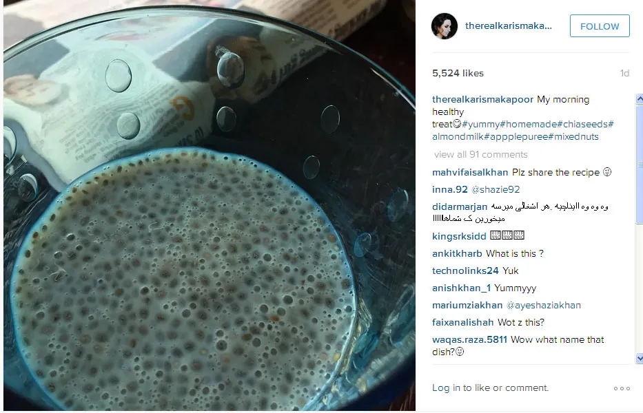 Ini dia minuman sehat ala Karisma Kapoor © Instagram.com/therealkarismakapoor