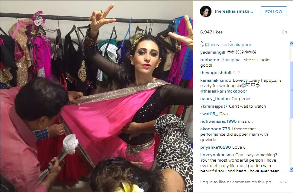 Ini dia keseruan di ruang wardrobe saat Karisma Kapoor sedang bersiap-siap @instagram.com/therealkarismakapoor