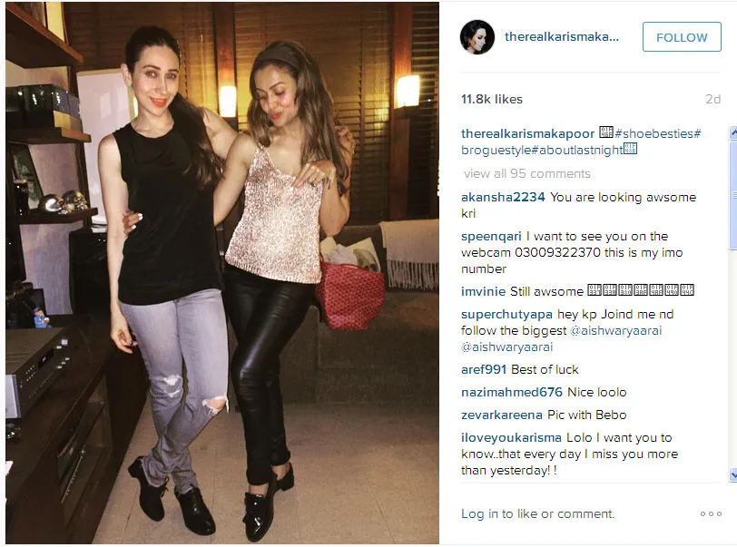 Ini dia brogue style ala Karisma Kapoor dan Amrita Arora © Intagram.com/therealkarismakapoor