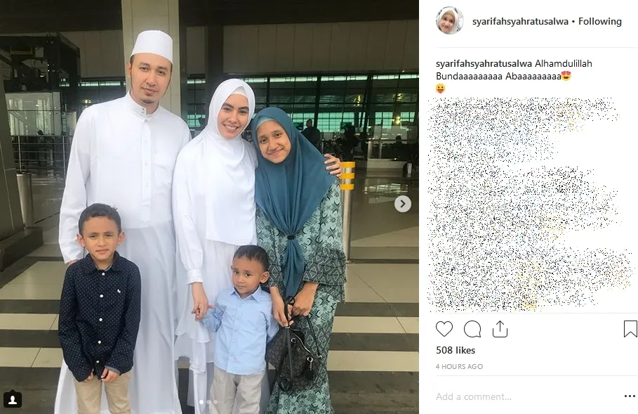 Syahra panggil Kartika dengan nama Bunda ©instagram/syarifahsyahratusalwa