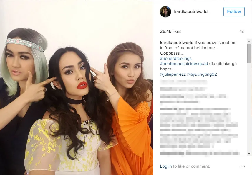 Postingan Kartika Putri ini dinilai menyindir satu pihak
