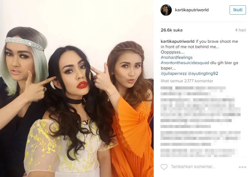 Foto yang diunggah Kartika Putri, sempat dianggap netizen menyindir Jessica Iskandar. ©instagram.com/kartikaputriworld