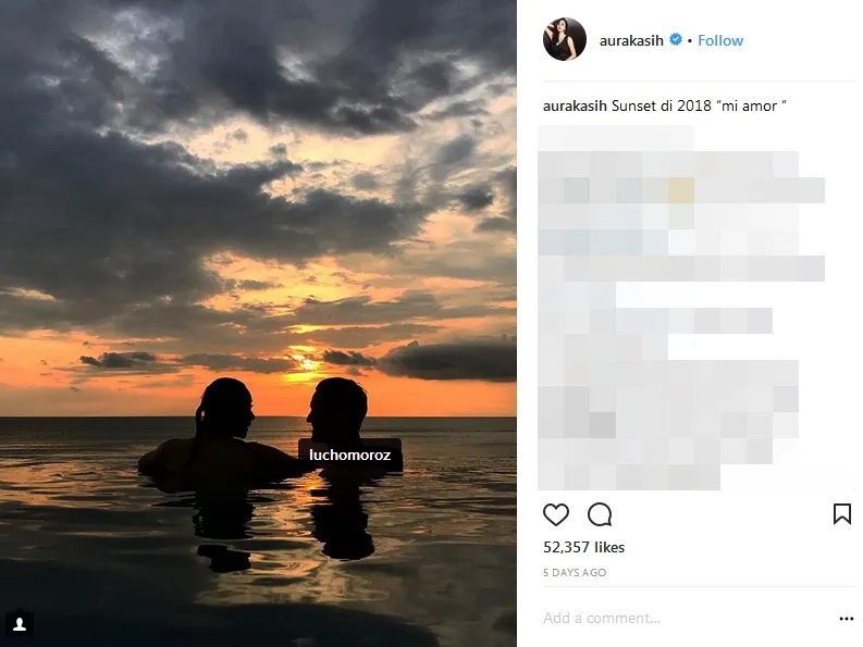 Aura Kasih sebut Lucho 'Cintaku' @instagram/aurakasih