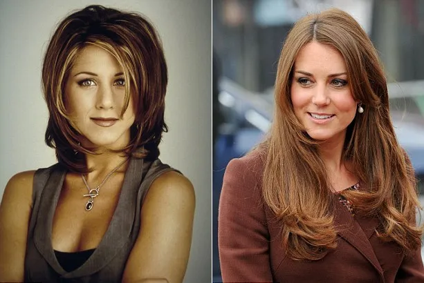 Gaya rambut Jennifer Aniston dan Kate Middleton @ dailymail.co.uk