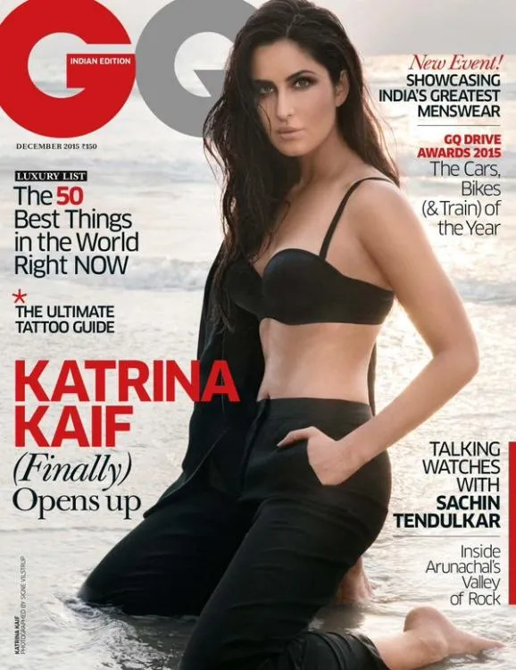 Katrina Kaif cantik dengan warna hitam. ©GQIndia