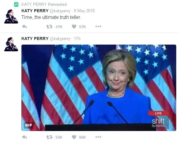 Sindiran Katy untuk Taylor © twitter.com/katyperry