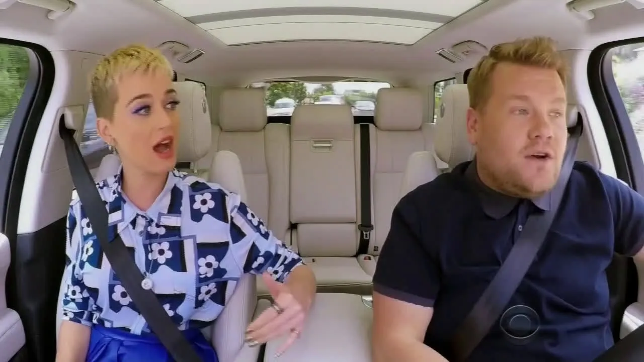 Katy memberikan sindirannya pada Taylor © The Late Late Show with James Corden