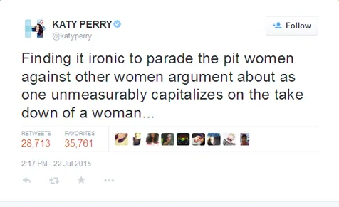Kicauan Katy Perry di Twitter @Twitter.com/katyperry