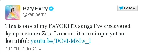 @KatyPerry/Twitter©
