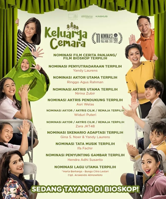 11 kategori Piala Maya untuk KELUARGA CEMARA (Credit: instagram.com/filmkeluargacemara)