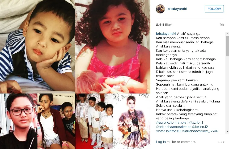 Foto ini jadi bukti cinta KD ke anak-anaknya © instagram.com/krisdayantirl