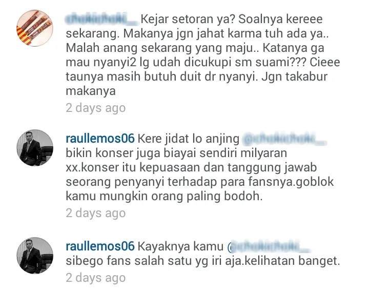 Komentar haters dan balasan Raul / © Instagram