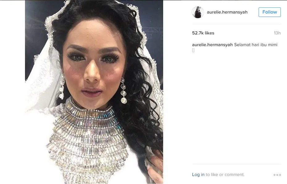 Seperti halnya Ashanty, Krisdayanti juga mendapatkan ucapan dari Aurel Hermansyah © instagram.com/aurelie.hermansyah