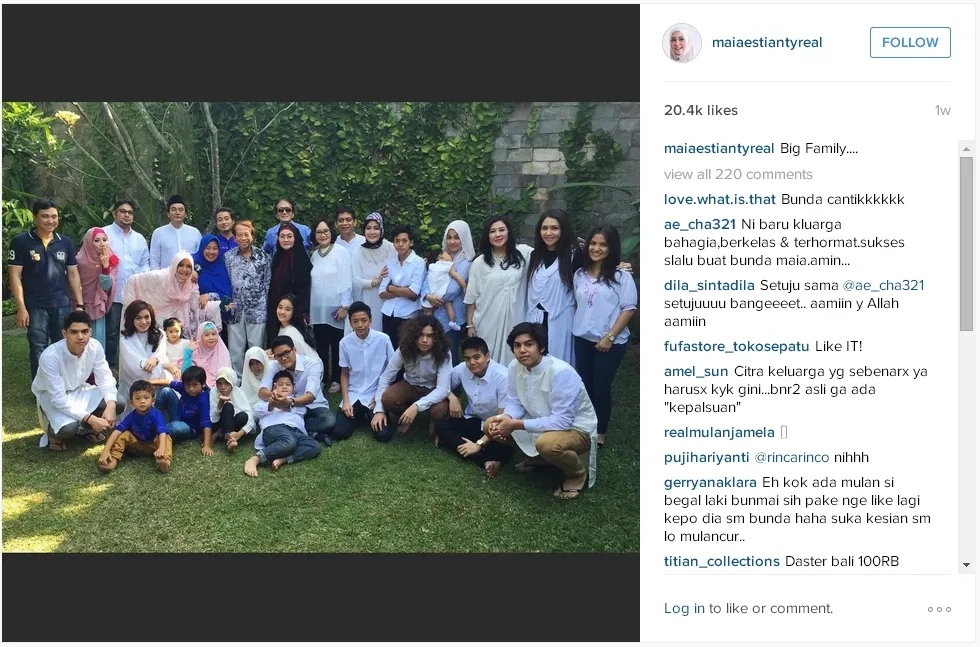 Keluarga besar Maia Estianty berkumpul di kediamannya. ©instagram Maia Estianty