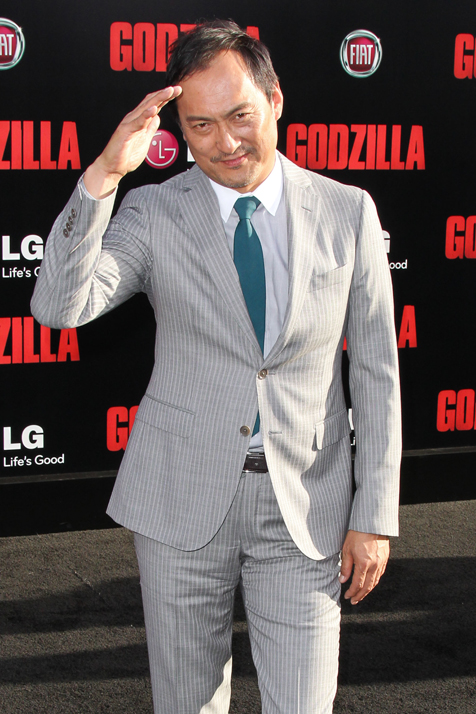 Ken Watanabe saat premier GODZILLA di Los Angeles @foto: Splashnews