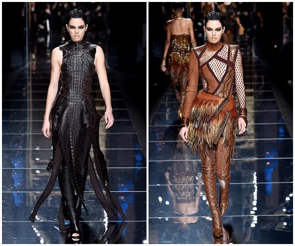 Kendall Jenner juga tampil di Balmain fashion show © via Hollywoodlife
