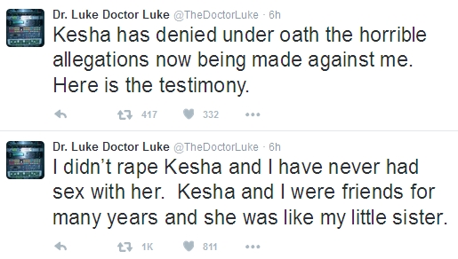 Dr Luke mengaku tak pernah memperkosa Kesha ©twitter/thedoctorluke