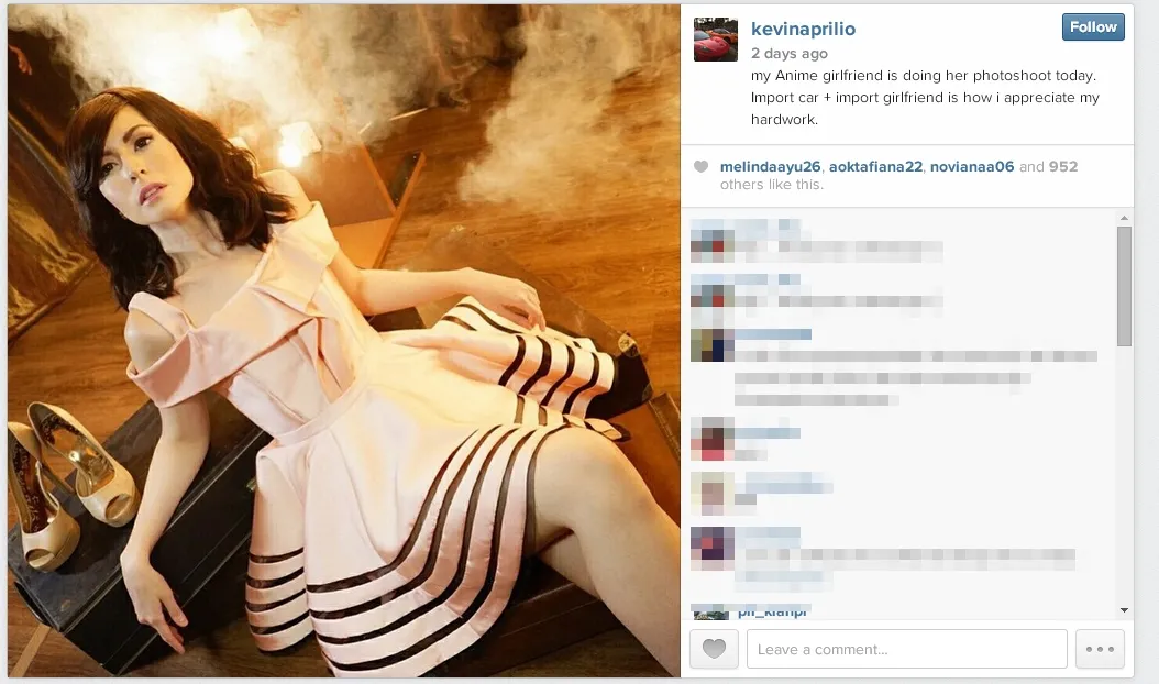 Pacar baru Kevin Aprilio. ©instagram Kevin Aprilio