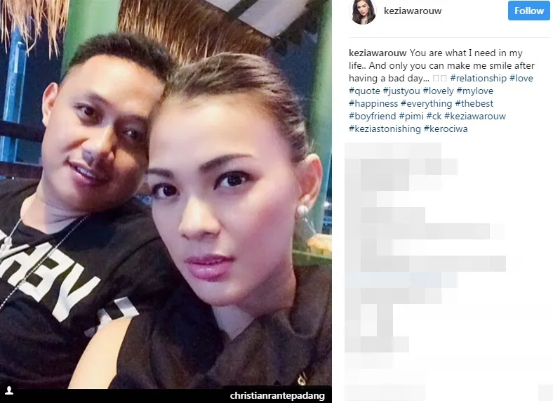 Kezia pamer foto kekasihnya, Christian ©instagram/keziawarouw