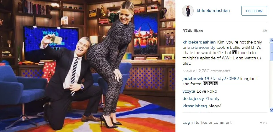 Belfie, Tren Selfie Terbaru Dari Amerika Serikat © Instagram khloekardashian