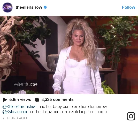 Ellen benarkan jika Kylie sedang hamil © instagram.com/theellenshow