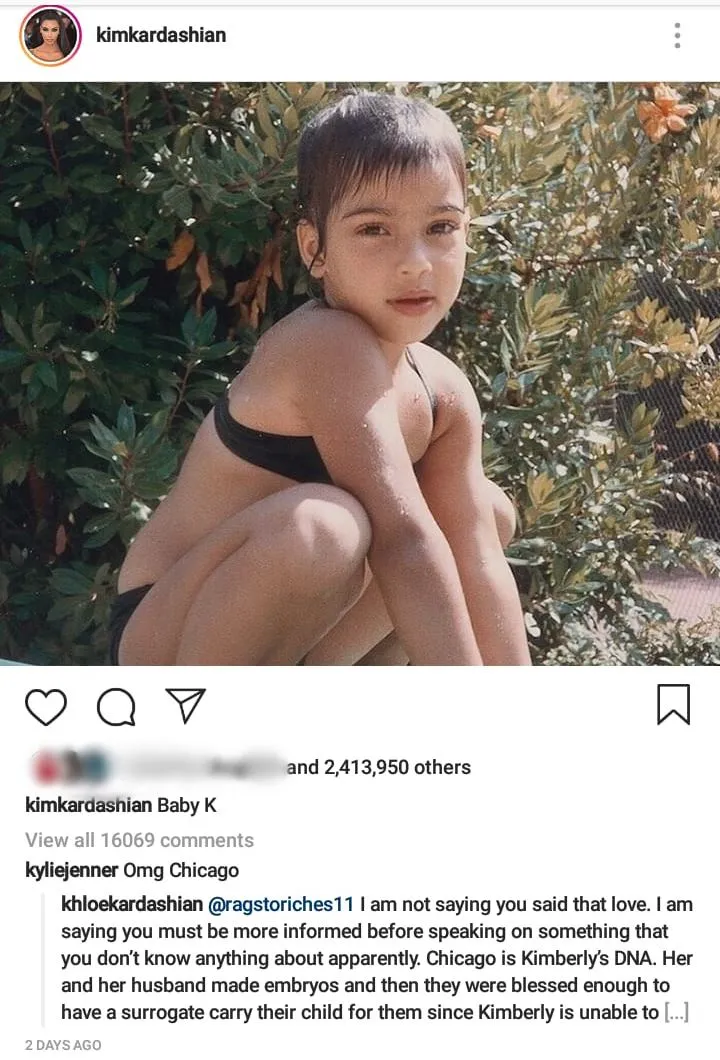 instagram.com/kimkardashian (19/12/2018)