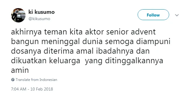 Postingan twitter Ki Kusumo (credit: twitter.com/kikusumo)