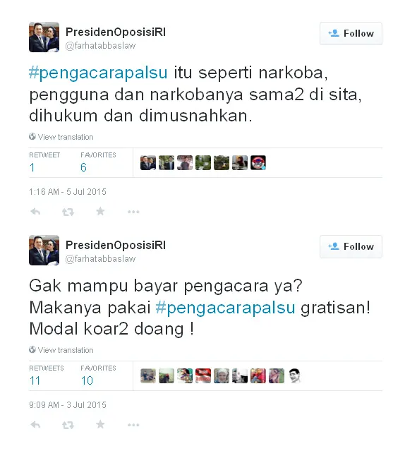 Farhat kembali sindir seterunya dengan keras ©Twitter