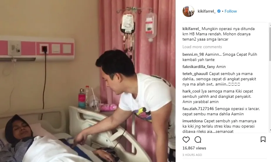 Kiki Farrel akhirnya berani menemui Mamanya yang tengah sakit tumor ganas di bagian usus. 姆nstagram.com/kikifarrel_