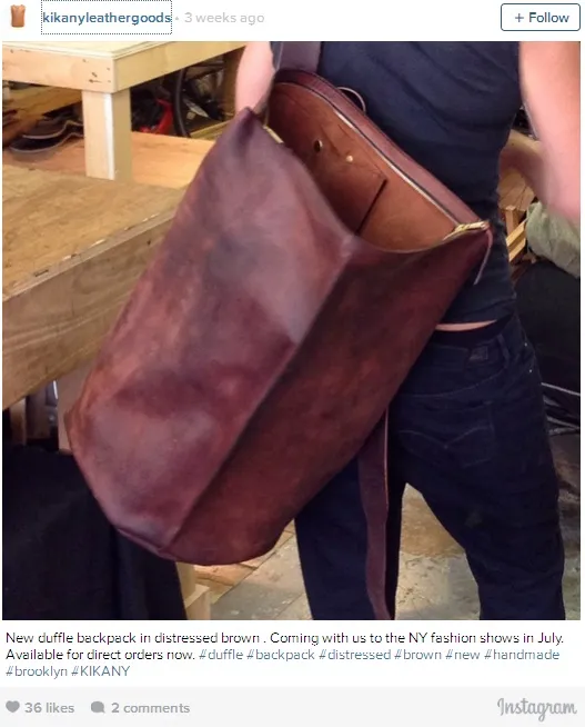 Foto sketsa tas untuk Hugh Jackman sudah dihapus, tapi kalau sudah jadi kemungkinan bentuknya seperti ini © instagram/kikanyleathergoods