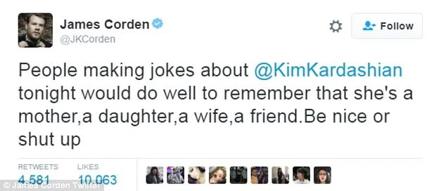 Twit James Corden © Twitter