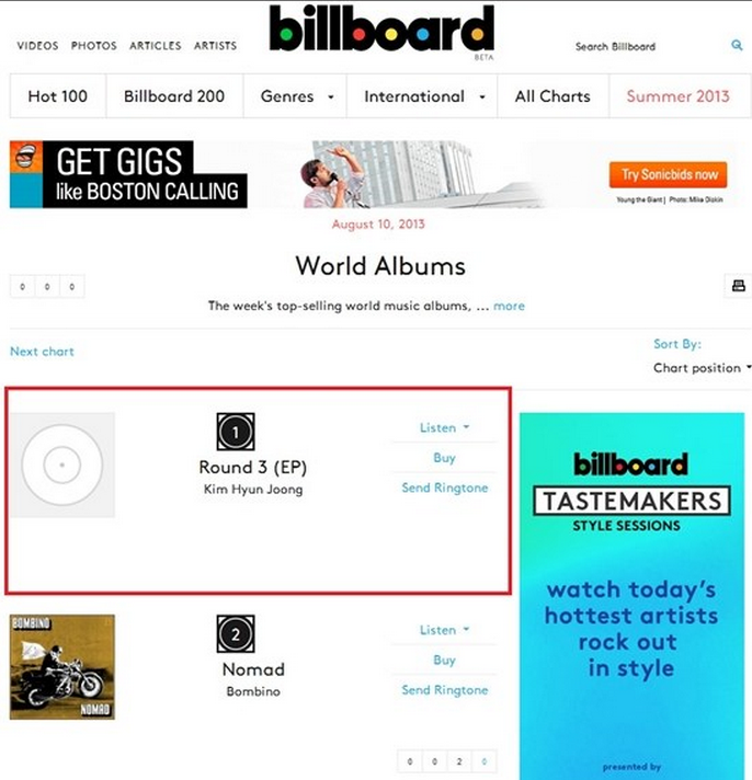 Billboard album chart