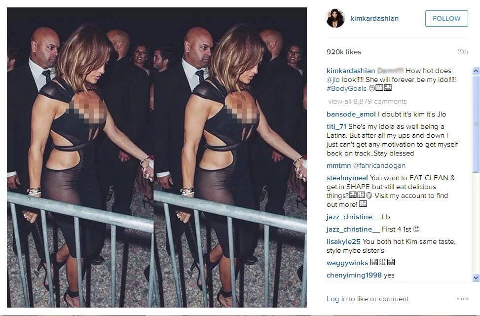 Penampilan hot Jennifer Lopez dipuji Kim Kardashian © Instagram/Kim Kardashian