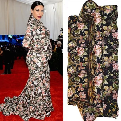 Penampilan Kim Kardashian yang juga disebut mirip sofa. @istimewa