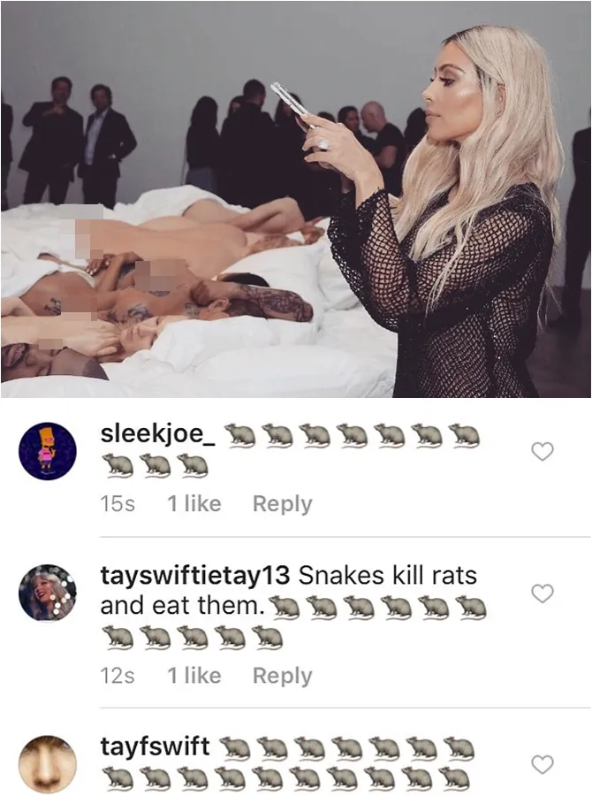 Unggahan Kim Kardashian dipenuhi komentar emoticon tikus © Instagram.com/kimkardashian