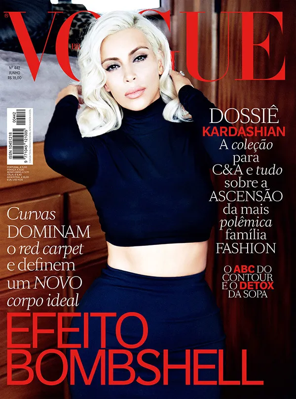 Kim Kardashian menjelma menjadi Marilyn Monroe © Vogue Brazil