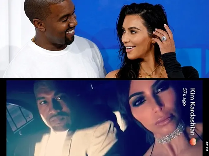 Cincin dan choker berlian push present Kim Kardashian (credit: instagram.com/kimkardashian snapchat.com/add/kimkardashian)