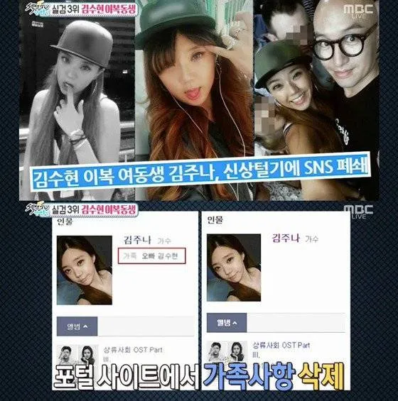 Adik tiri Kim Soo Hyun, Kim Joo Na yang kini telah menghapus akun socmednya. ©allkpop.com