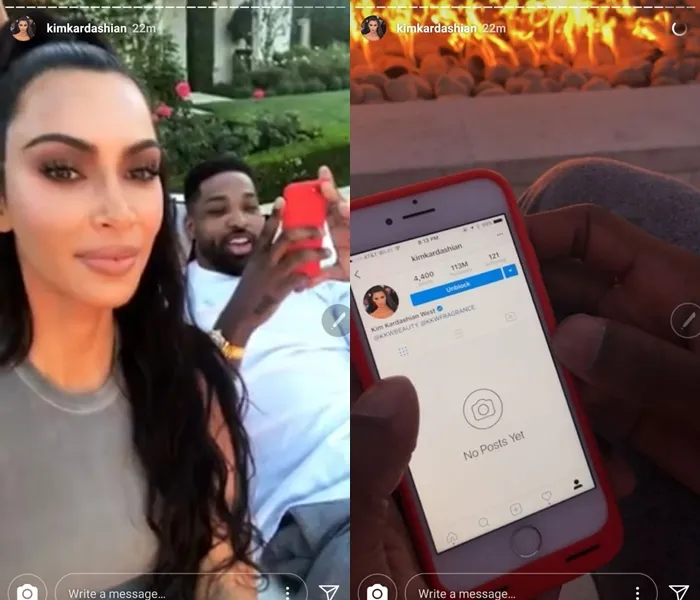 Kim meminta Tristan untuk tak memblokir instagramnya. (instagram.com/kimkardashian)