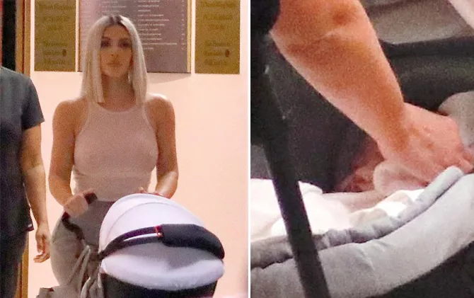 Kamera paparazzi berhasil mengabadikan sedikit wajah baby Chicago @ istimewa