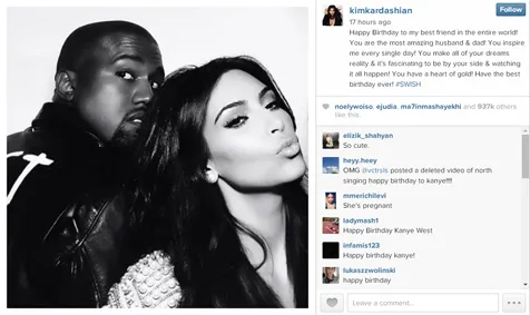 Kim ucapkan selamat ulang tahun untuk Kanye @ instagram.com/kimkardashian