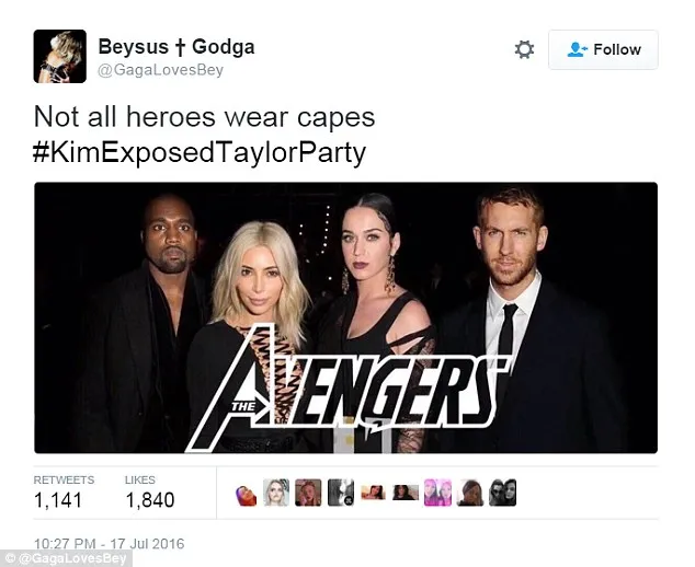 Salah satu meme soal konflik panas Taylor dan para 'musuhnya' © twitter.com/GagaLovesBey