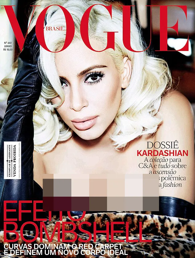 Foto Kim di cover majalah Vogue @ Vogue Magazine