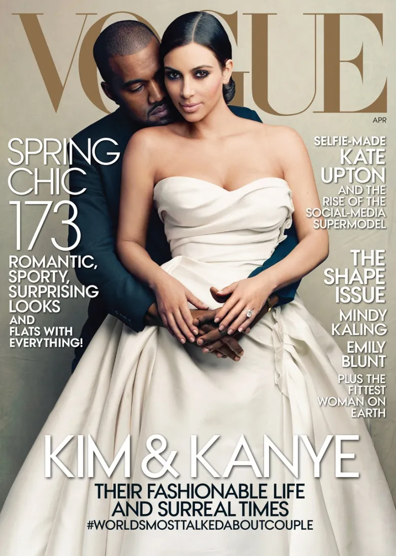 Kim dan Kanye di sampul majalah VOGUE