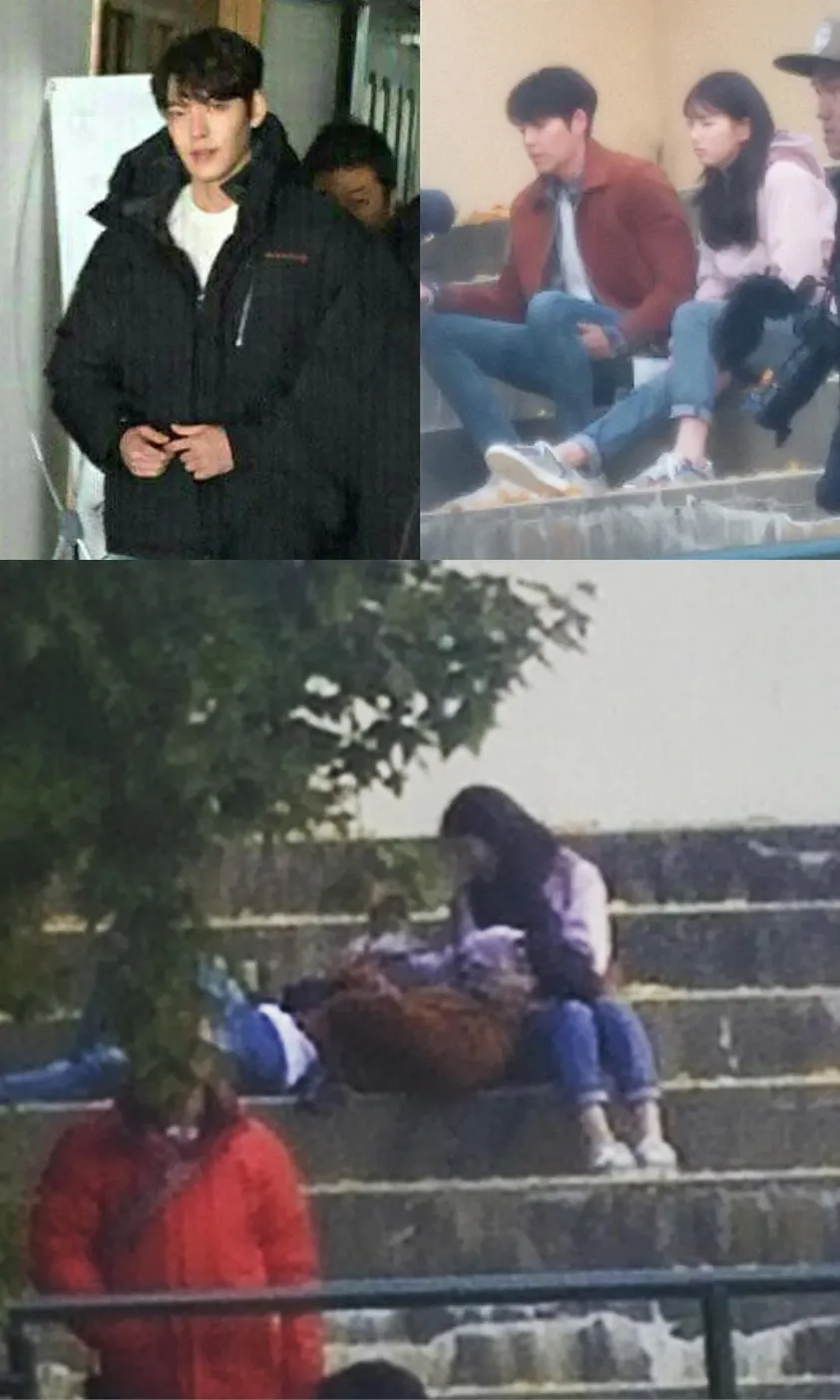 Kim Woo Bin dan Suzy Miss A syuting drama baru. © Instagram/hwang_g.mi