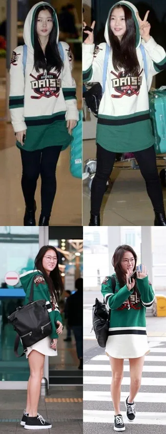 Fashion airport kembar antara Kim Yoo Jung dan Soyu Sistar. © allkpop.com