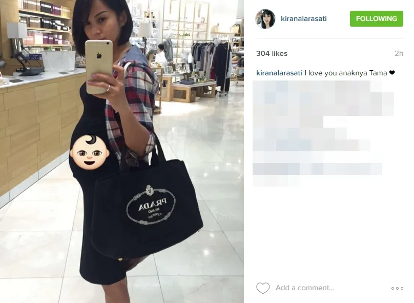 Kirana Larasati dengan baby bumpnya. Cantik banget! ©instagram/kiranalarasati