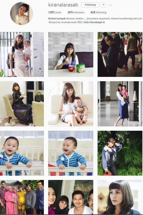 Tak nampak foto suami di instagram Kirana Larasati. © instagram.com/kiranalarasati