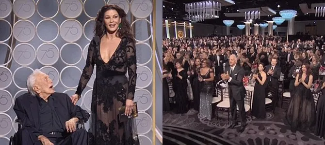 Kirk Douglas didampingi sang menantu, dapat standing ovation © NBC