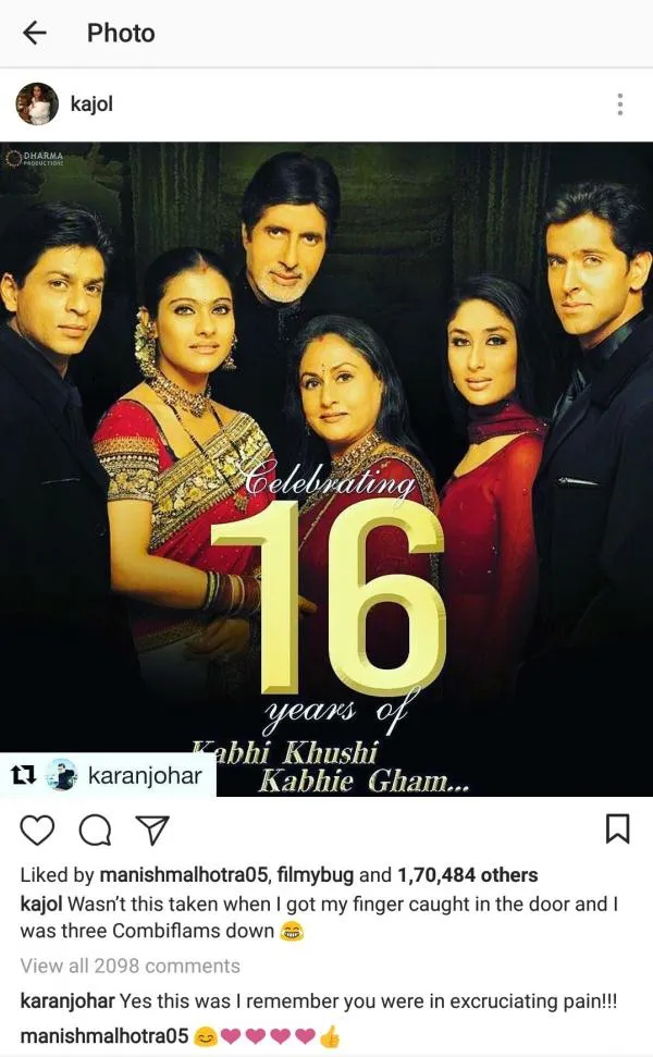 Kajol mengalami cedera kala pemotretan poster ini @instagram/kajol